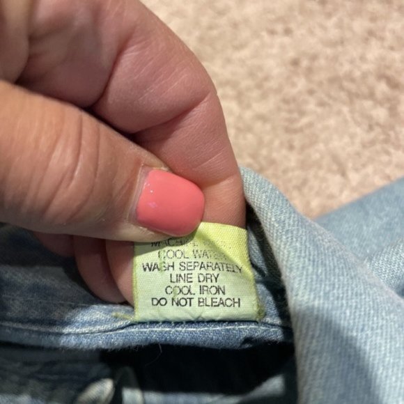 Vintage 90s TRUE IDENTITY 100% Cotton Chambray Denim Shirt Shacket Mens Size S - Picture 8 of 10